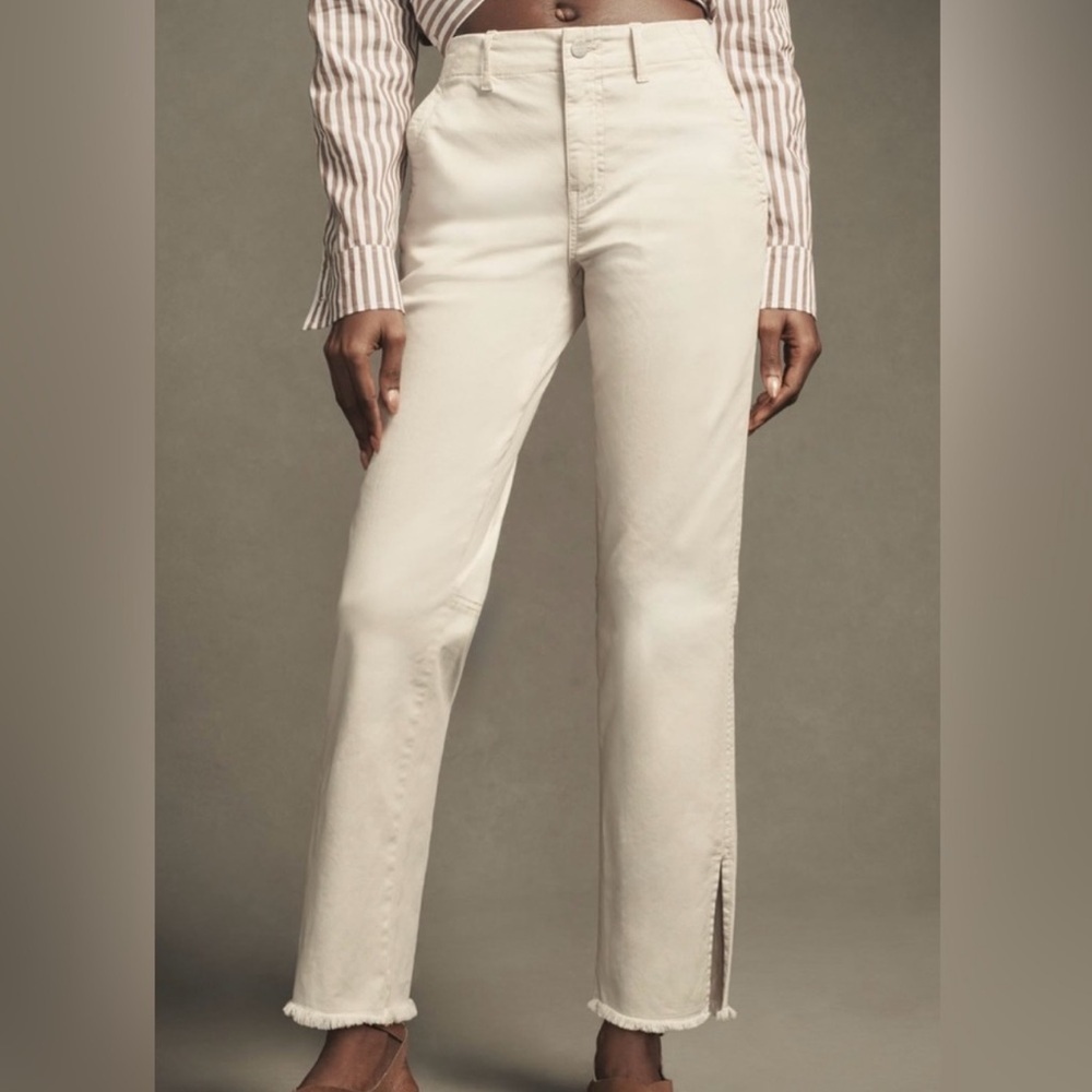 NWT! ANTHROPOLOGIE Sanctuary Cropped Trade Maker Pants in Off White 🧱